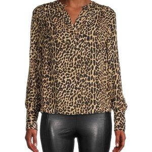 Elie Tahari Leopard Print Silk Blouse